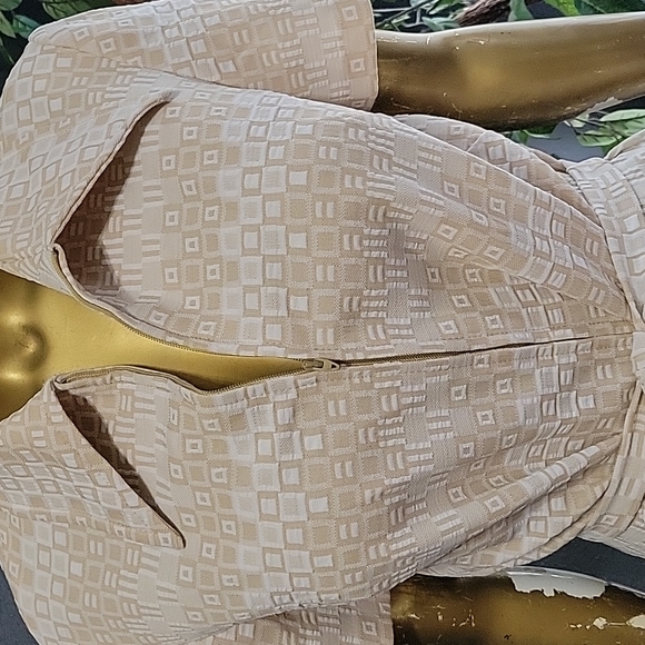 Vintage Puritan Forever Young Cream Geometric Print Shift Groovy Dress Size 8 - Picture 4 of 11